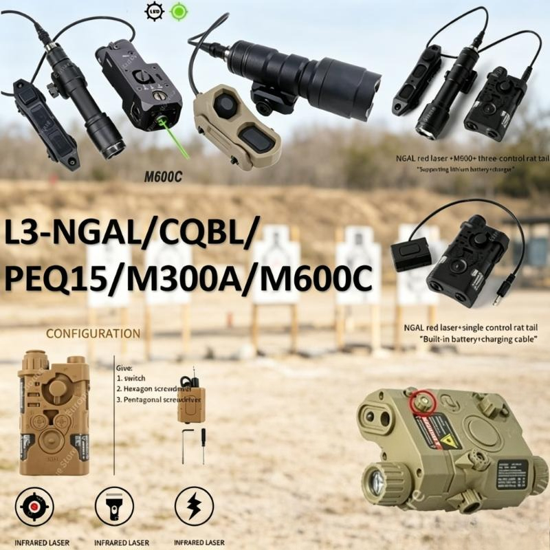 Industrial Green Laser - L3-NGAL/CQBL/PEQ15/M300/M600 All-in-One Green Laser Flashlight Strobe