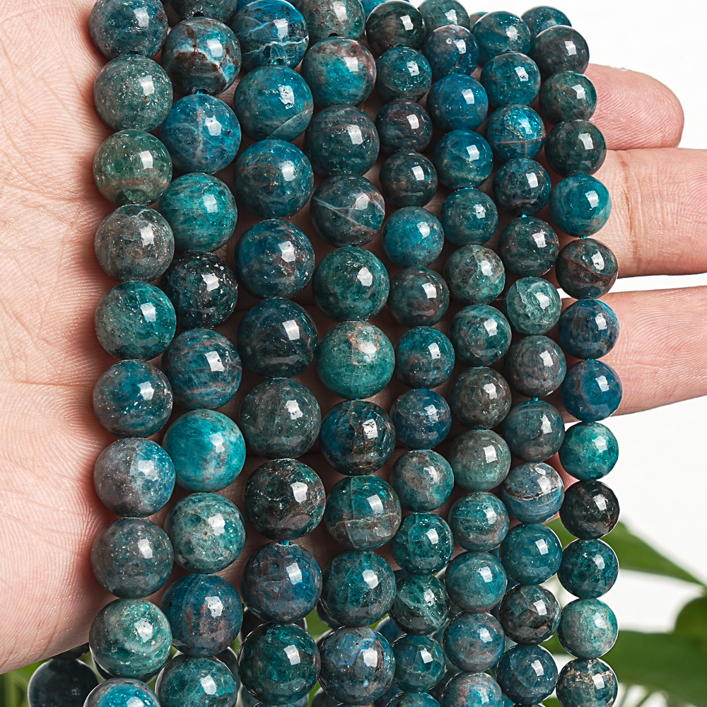 Industrial Green Laser - 7-8/10mm Natural Apatite Gemstone Beads Oceanic