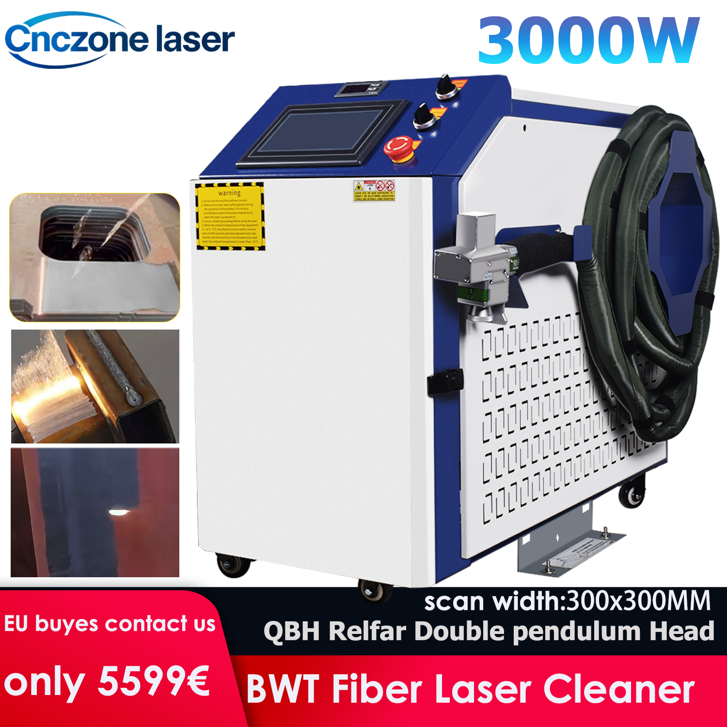 Industrial Laser Paint Removal - 3000W Laser Cleaning Machine Fiber Laser