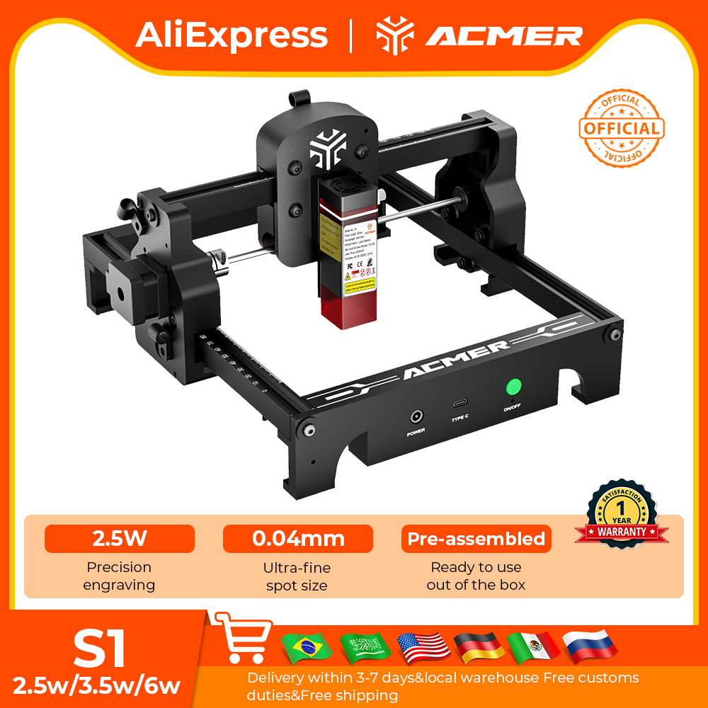 ACMER S1 Mini Laser Engraving  – Acrylic Cutting Machine recenzja i cena