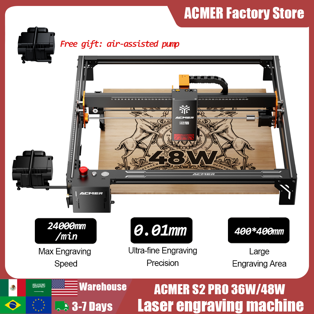 ACMER S2 PRO 36W/48W Laser Eng – Fiber Laser Cutting Machine recenzja i cena