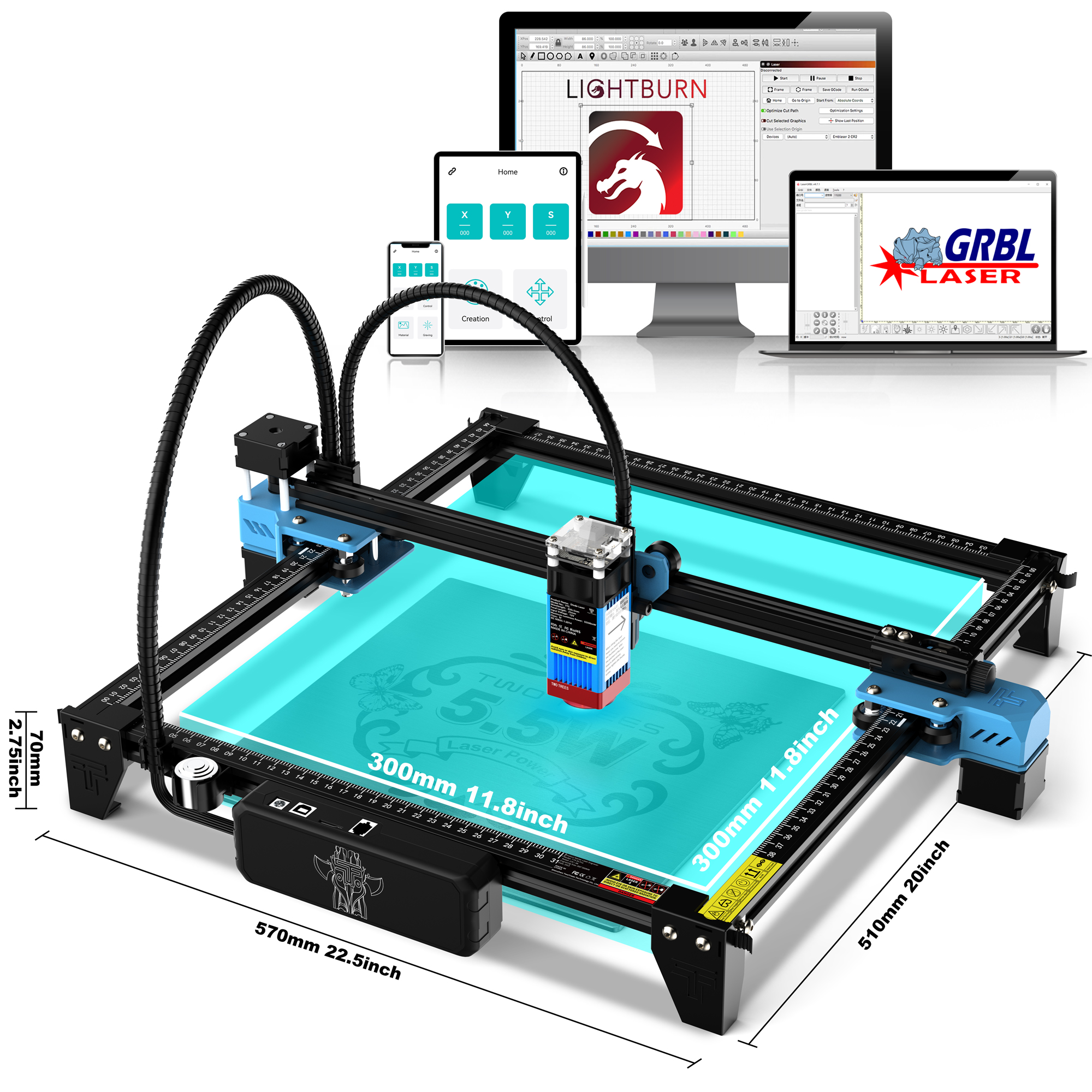 TwoTrees TTS-55 PRO CNC Laser  – Acrylic Cutting Machine recenzja i cena